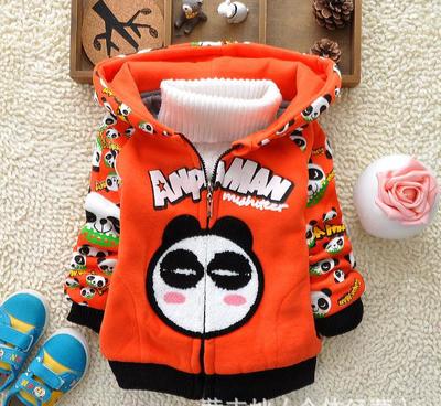冬季新款卡通毛巾繡熊貓拉鏈加厚小童童裝 全棉精品童裝爆款解析